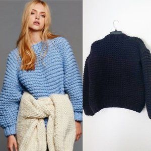 I love Mr. Mittens black chunky knit sweater